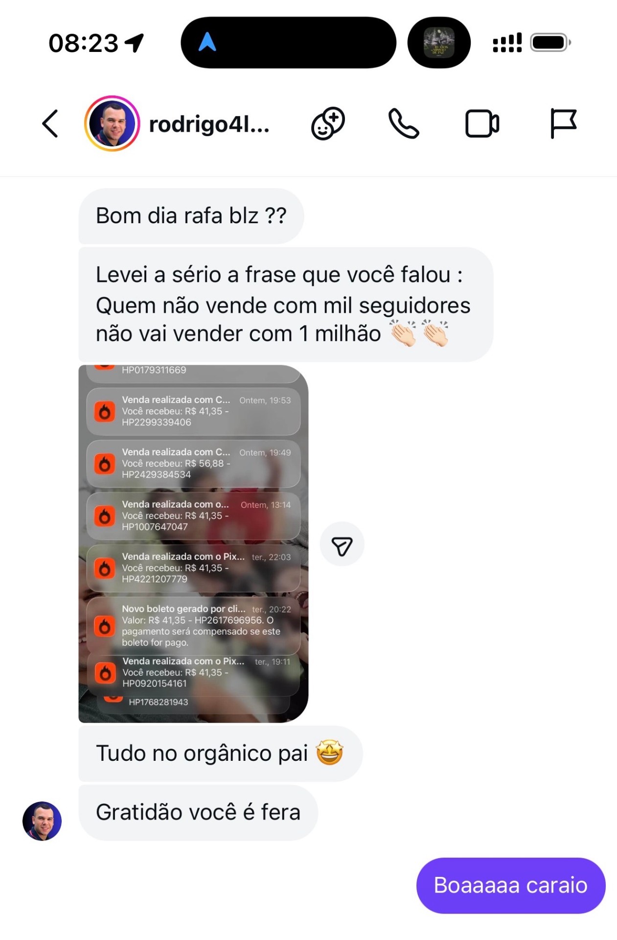 Print de aluno aplicando o método 3