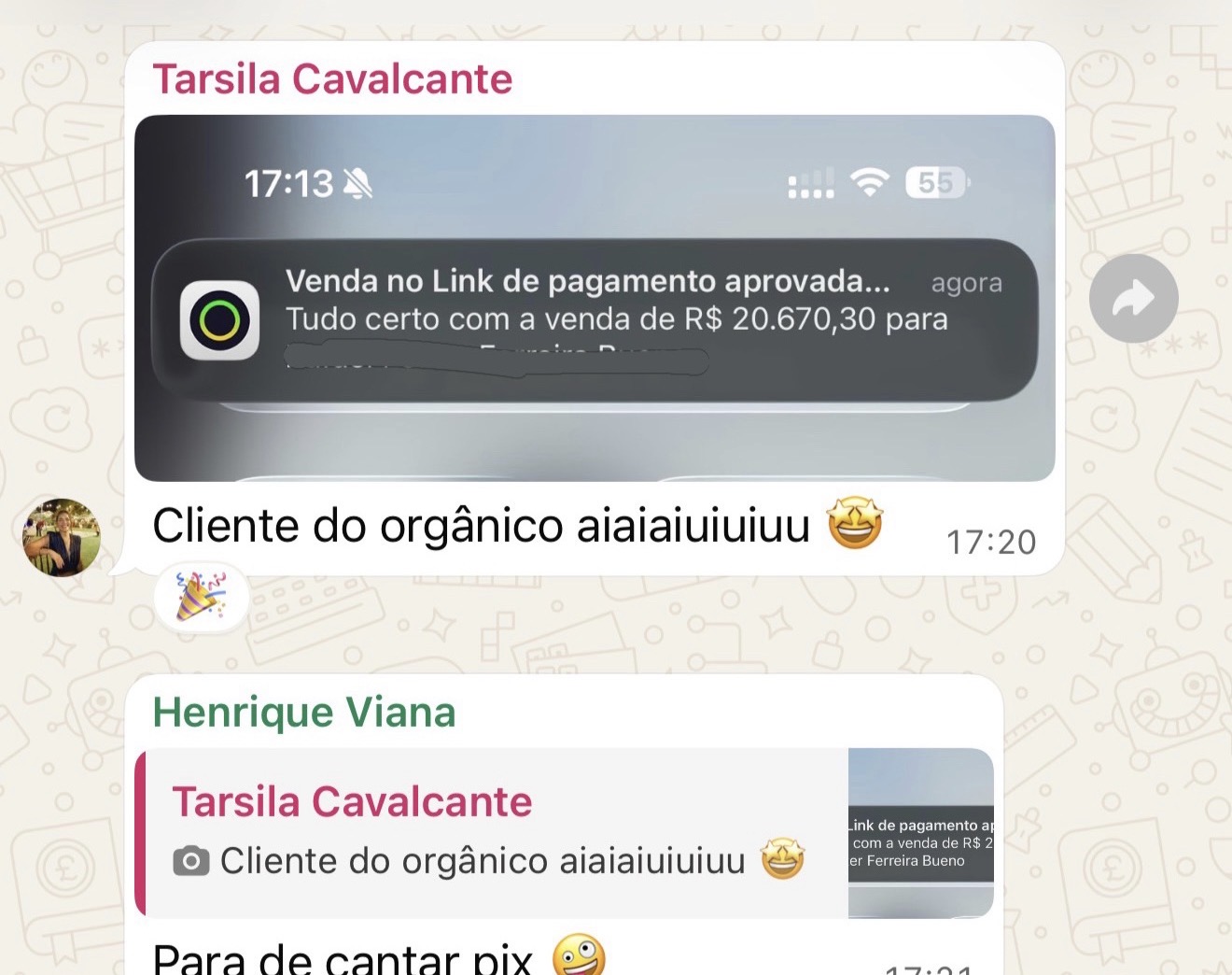 Print de aluno aplicando o método 8