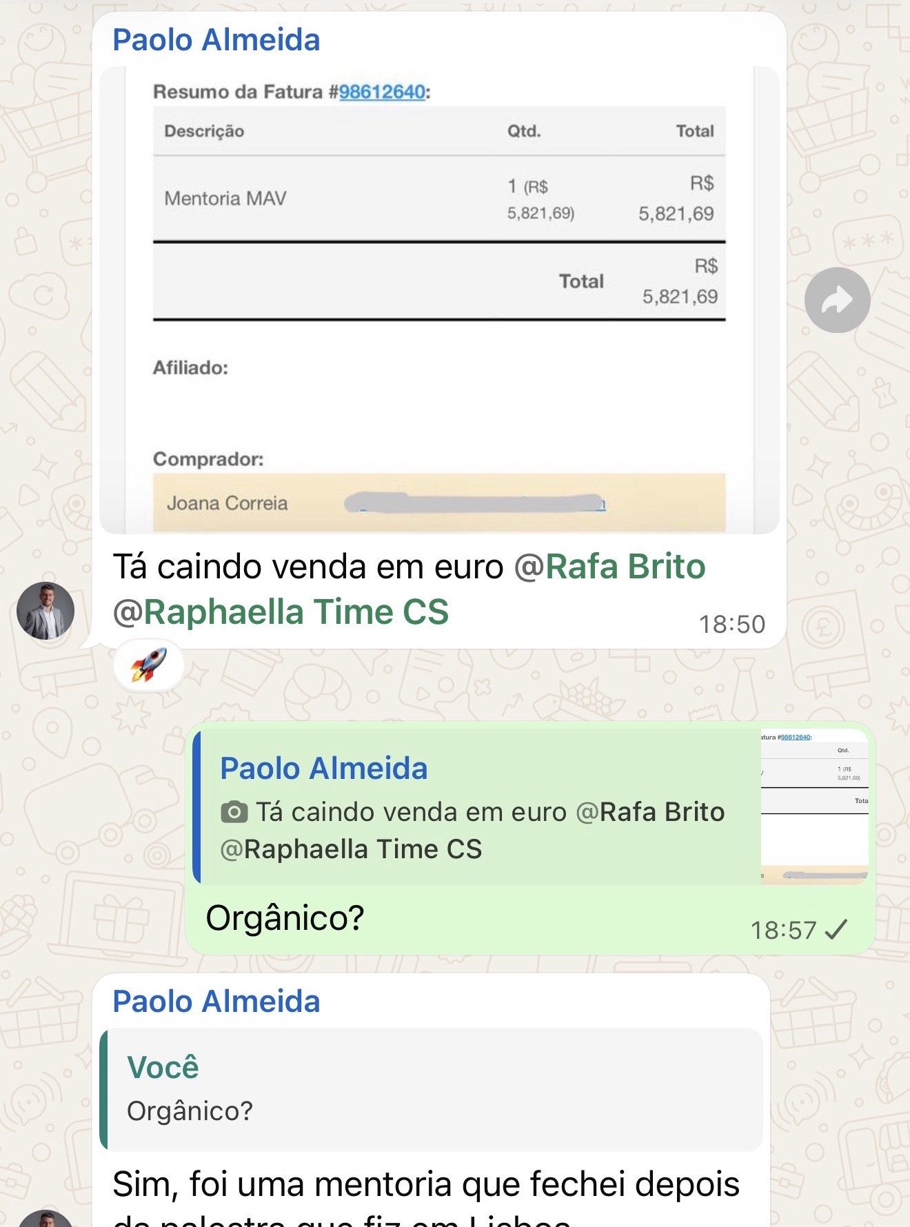 Print de aluno aplicando o método 9